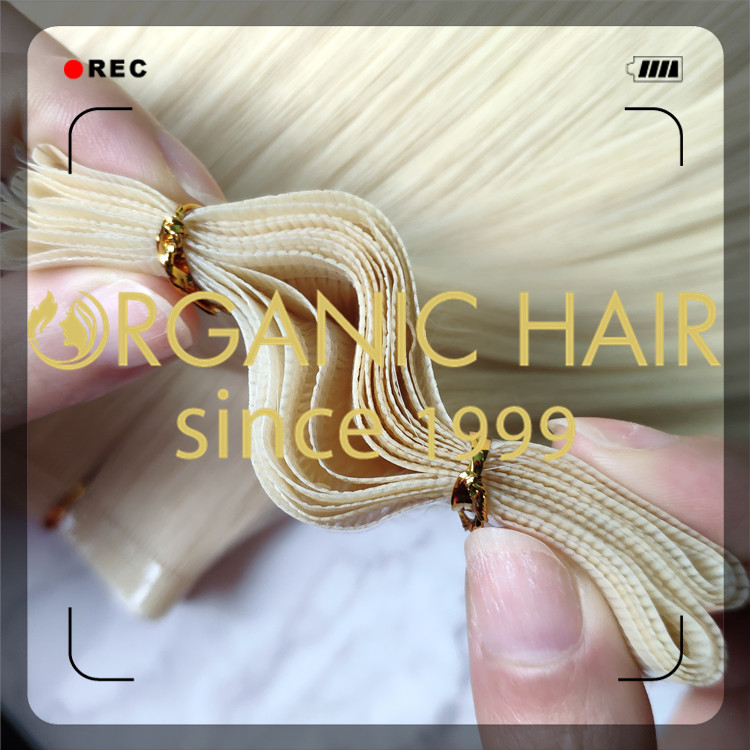 #60 double drawn top quality flat weft human hair extensions CNY003